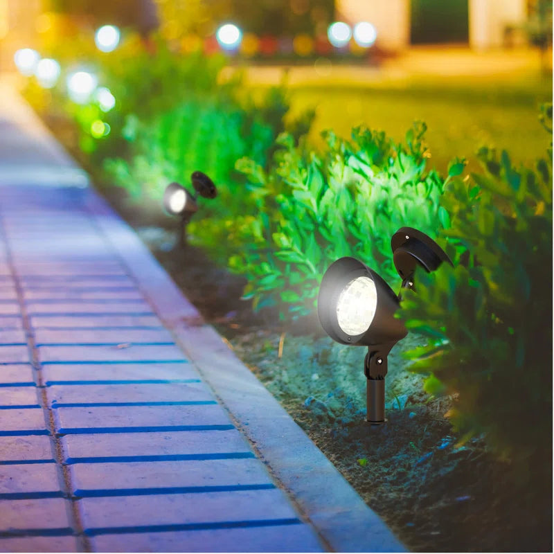 Outdoor Solar Powered LED Lights Stainless-Steel LED Lights - Weather-Resistant Spotlights